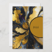 豪華な黒い金ゴールド結婚の安全な日付カード (裏面)