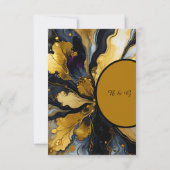 豪華な黒い金ゴールド結婚瑪瑙 出欠カード (裏面)