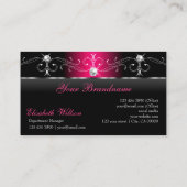 豪華な黒とピンクの四角い宝石にロゴを追加 名刺 (裏面)
