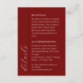 豪華な黒と赤の結婚式 エンクロージャーカード (正面)