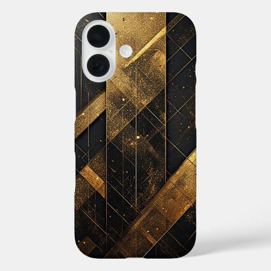 豪華な黒と金の抽象幾何学 Case-Mate iPhoneケース (裏面)
