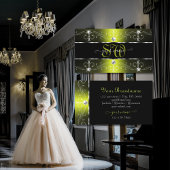 豪華な黒と黄色のモノグ華美ラ縁どグラム 名刺