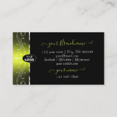 豪華な黒と黄色の華美縁ど追加ロゴ 名刺 (裏面)