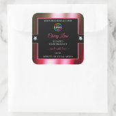 豪華な黒の光沢のある赤い緑のロゴ製品ラベル スクエアシール (バッグ)