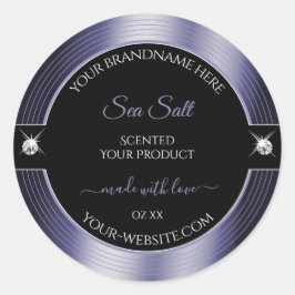 豪華な黒の光沢のある鮮やかな製品ラベル ラウンドシール