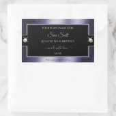 豪華な黒の光沢のある鮮やかな製品ラベル 長方形シール (バッグ)