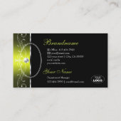 豪華な黒の黄色華美のロ縁どゴの写真 名刺 (裏面)