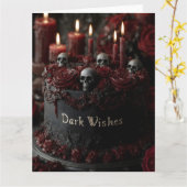 豪華な黒ゴシックケーキ カード (黄色い花)