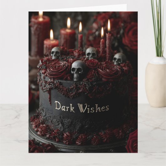 豪華な黒ゴシックケーキ カード (正面)