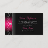 豪華な黒ピンクの角ばった宝石の装飾品 名刺 (裏面)