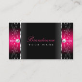 豪華な黒ピンクの角ばった宝石の装飾品 名刺 (正面)