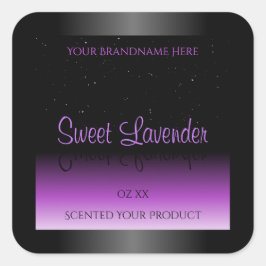 豪華な黒紫色の製品ラベルソフトグリッター スクエアシール