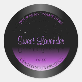豪華な黒紫色の製品ラベルソフトグリッター ラウンドシール