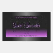 豪華な黒紫色の製品ラベルソフトグリッター 長方形シール (正面)
