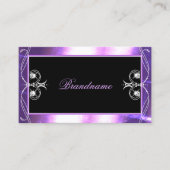豪華な黒華美紫色の輝く宝石スクワイグド 名刺 (正面)