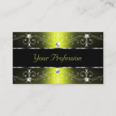 豪華な黒華美黄縁ど写真付き 名刺 (正面)