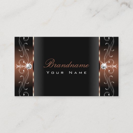 豪華な黒褐色の四角い宝石の装飾品 名刺 (正面)