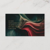 豪華な黒 赤 緑 金 エレガント グラム チック 名刺 (裏面)