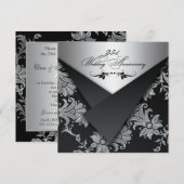 豪華な25周年結婚記念日招待状 招待状 (正面/裏面)