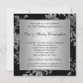 豪華な25周年結婚記念日招待状 招待状 (裏面)