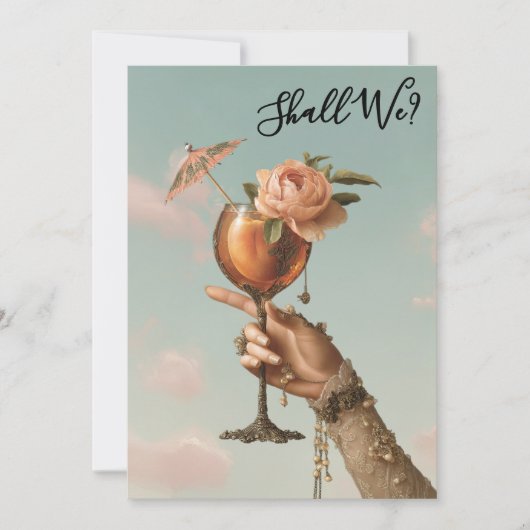 *~* 豪華な3 A101 カクテル フォト ブライズパーティ 招待状 (正面)