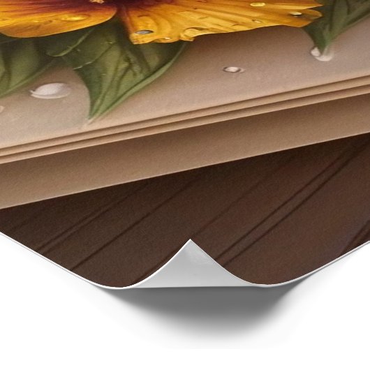 豪華な3Dグリーティングカードとフローラデザイン ポスター (角)