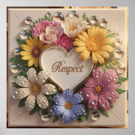 豪華な3Dグリーティングカードとフローラデザイン ポスター