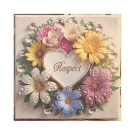 豪華な3Dグリーティングカードとフローラデザイン メタルプリント