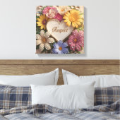 豪華な3Dグリーティングカード 花柄デザイン キャンバスプリント (インサイチュ (寝室))