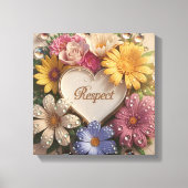 豪華な3Dグリーティングカード 花柄デザイン キャンバスプリント (正面)