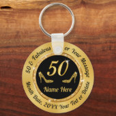 豪華な50歳の誕生日パーティーが彼女を応援 キーホルダー (正面)