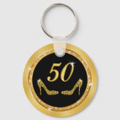 豪華な50歳の誕生日パーティーが彼女を応援 キーホルダー (裏面)