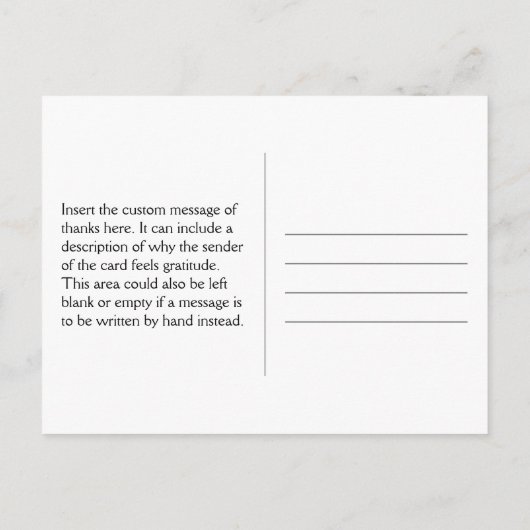 豪華な「ご親切に感謝しています」ポストカード ポストカード (裏面)