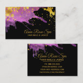 豪華な*~*の金ゴールドのはっきりしたで抽象的なピンクの水彩画 名刺 (正面/裏面)