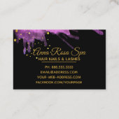 豪華な*~*の金ゴールドのはっきりしたで抽象的なピンクの水彩画 名刺 (裏面)