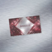 豪華な モダン 幾何学的な ワインレッド & ローズゴールド マグネット名刺 (インサイチュ)