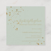 豪華なSeafoamの緑のティール（緑がかった色）及び金ゴールドの瑪瑙の名刺 スクエア名刺 (裏面)