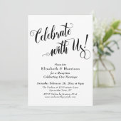 豪華にお祝いしよう！シンプルな白 招待状 (スタンド正面)