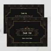 豪華アートデコ　グレートギャツビー　ウェディング　サンキュー サンキューカード (正面/裏面)