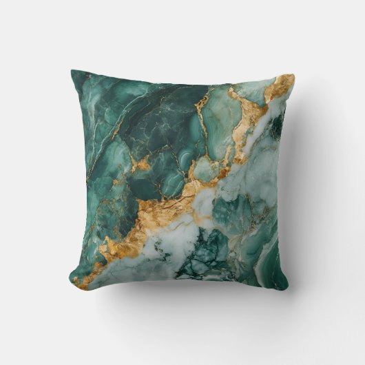 豪華エメラルドグリーン大理石ピローカバー クッション (正面)