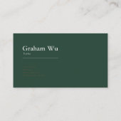 豪華エメラルドグリーン&ゴールドフォイルボタニカル 名刺 (裏面)