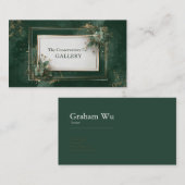 豪華エメラルドグリーン&ゴールドフォイルボタニカル 名刺 (正面/裏面)