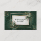 豪華エメラルドグリーン&ゴールドフォイルボタニカル 名刺 (正面)