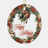 豪華エレガントなクリスマスリース装飾用のボーブル セラミックオーナメント (左)