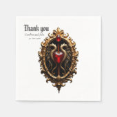 豪華エレガントなハートエンブレム。 スタンダードカクテルナプキン (正面)