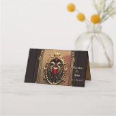 豪華エレガントなハートエンブレム。 プレイスカード (裏面)