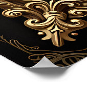 豪華エレガントなハートエンブレム。 ポスター (角)