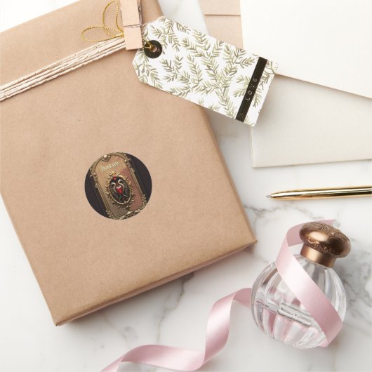 豪華エレガントなハートエンブレム。 ラウンドシール (ギフト)