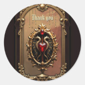 豪華エレガントなハートエンブレム。 ラウンドシール (正面)