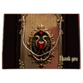 豪華エレガントなハートエンブレム。 ラージペーパーバッグ (正面)